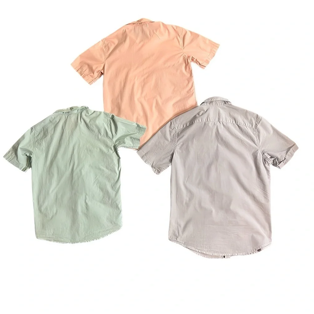 Boys Button Down Shirt Bundle 3 Pc Old Navy Goodfellow Short Sleeve Sz 14 16 M